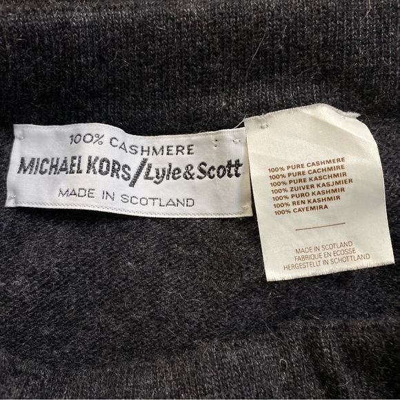 Vintage Michael Kors / Lyle & Scott Cashmere Skirt made Scotland faux wrap drape - Picture 6 of 9